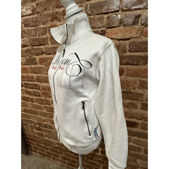 Compagnie Du Ponant Full Zip Yacht Club Nautical White Jacket Embroidery Sz S - Picture 2 of 12